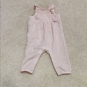 Carter's Pink Striped Ruffle Jumpsuit